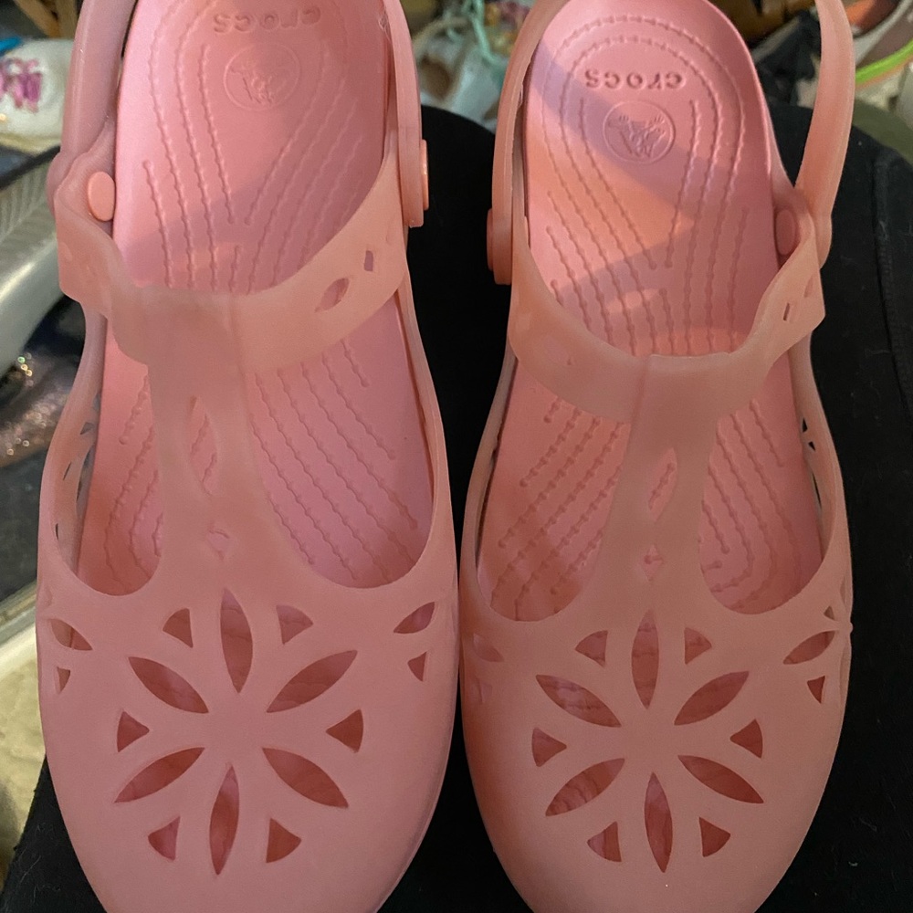 Pink jelly crocs  Women’s size 7